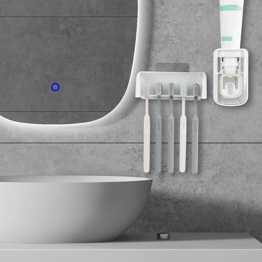 Wall-Mounted Toothbrush and Toothpaste Holder Set
